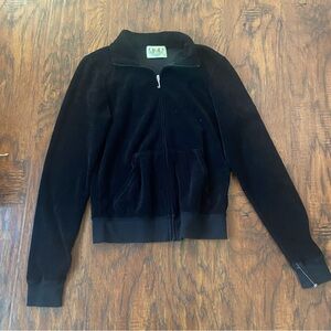 Vintage 2005 juicy couture black terry cloth tracksuit jacket.